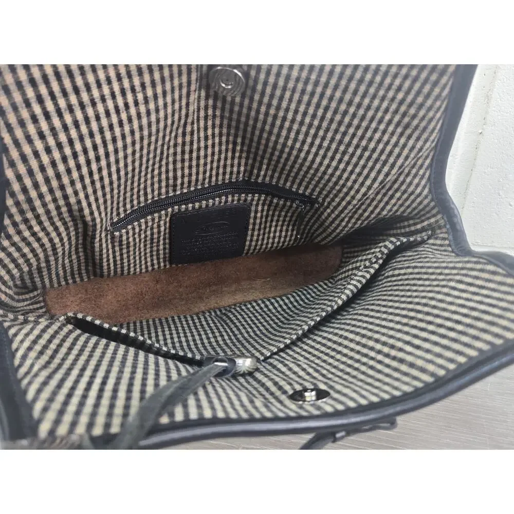 Brighton Two Tone Brown Black Leather Hobo Style Shoulder Bag Purse